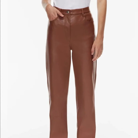 ARITZIA Melina Cognac Vegan Leather Pants - Picture 3 of 12